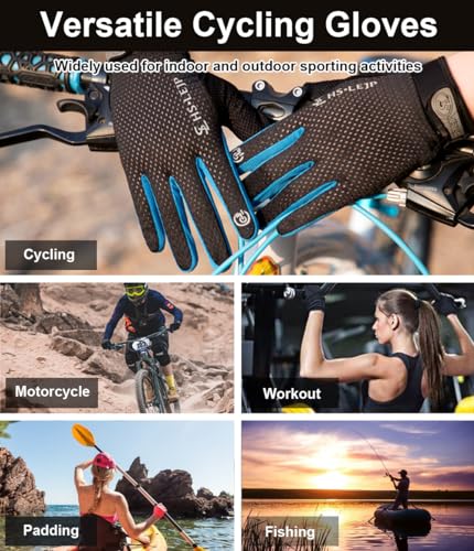Full Finger Cycling Gloves for Men & Women - Large Black