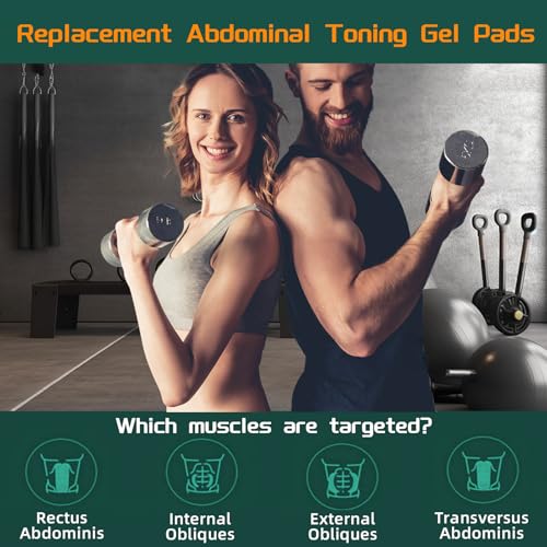 Replacement Gel Pads for Abdominal Belts - 18 Pack (6 Sets) Black