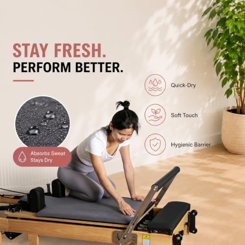 Pilates Grip Towel - Lightweight Quick Dry Microfiber - Stone Gray