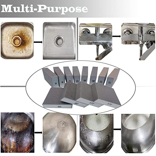 12 PCS Sanding Block Set- 80 120 180 220 320 400 Grits Wet and Dry Dual-use Hand Sanding Sponge, Coarse and Fine Washable and Reusable, Ideal for Drywall Wood Metal Derusting Polish¡¦