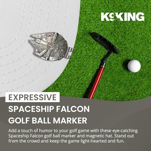K9King Falcon Magnetic Golf Ball Marker with Hat Clip - Waterproof Durable Enamel Accessory