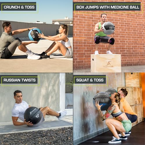 Aqua 8 lb ProSource Soft Medicine Ball - Wall Ball for CrossFit & Full-Body Training