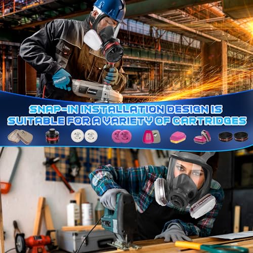 Gas Masks - Gas Masks Survival Nuclear and Chemical with 40mm Activated Carbon Filter&6001CN Filters for Chemical