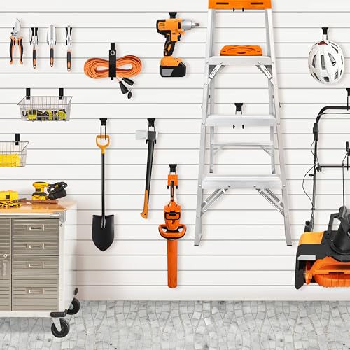 Slatwall Hooks Black 20Pack Firmly and Durable Slatwall Accessories,Perfect for Organizing Garden Tools and Heavy Duty Tools and Garage Hooks Organize Your Space Efficiently