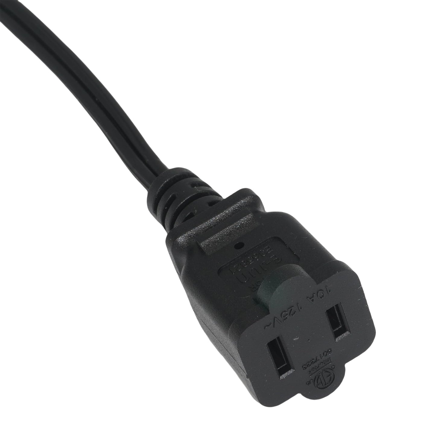 Short Extension Cord, 2 Prong 8-Inch Small Extension Cord Outlet Saver, 18AWG Power Cord Cable for Indoor, NEMA 5-15P to NEMA 5-15R, 2 Pack, Black