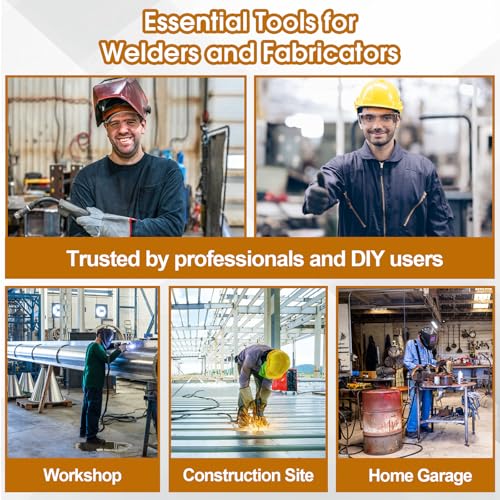 Chipping Hammer and Wire Brush Set ? 10.6 in Heavy Duty Welding Hammer with Spring Handle and Steel Bristle Brush, Welding Tools and Accessories for Weld Slag Removal