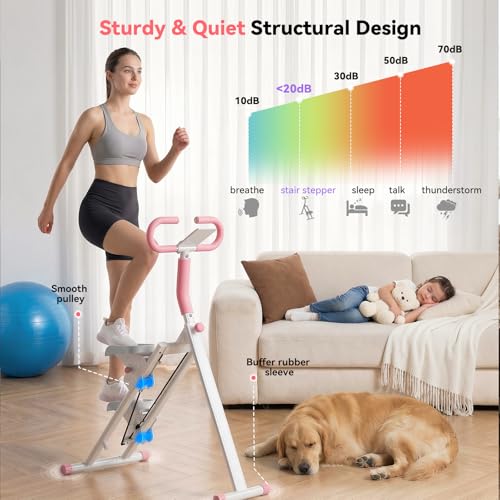 Folding Vertical Stair Stepper Machine - Pink | Full Body Workout