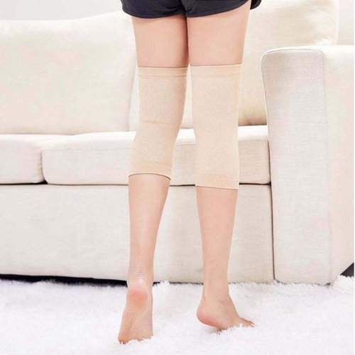 JUMISEE (One Pair) Cotton Knee Sleeves for Knee Support, Circulation Improvement & Pain Relief,Sport Compression for Running, Pain Management, Arthritis Pain Women Men (Complexion, Large)