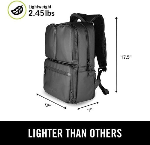 Kenneth Cole REACTION Travel Laptop Backpack - 17-Inch Coated Polyester, Stylish Black Design