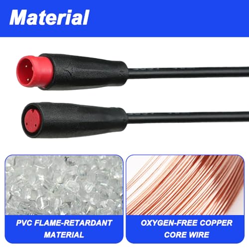 DKARDU 2Pin Waterproof Ebike Extension Cable for Lights, Sensors & Brake - 2 Pack