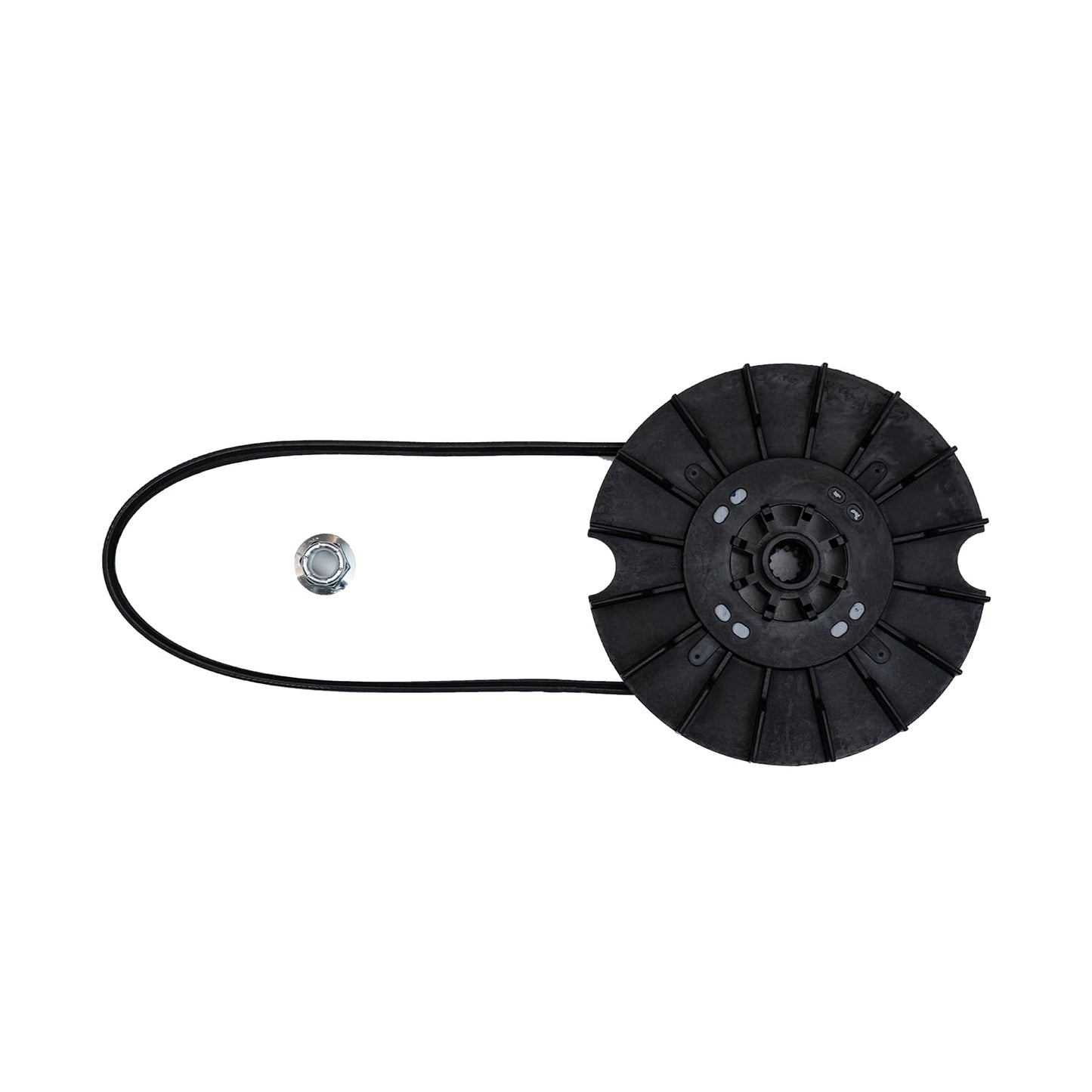 OEM WH03X32218 Washer Motor Pulley & Belt & Nut Set Compatible with GE Hotpoint, Replacement Part WH07X24695 WH39X27601 WH49X25378 AP7034989 PS16619249 EAP16619249