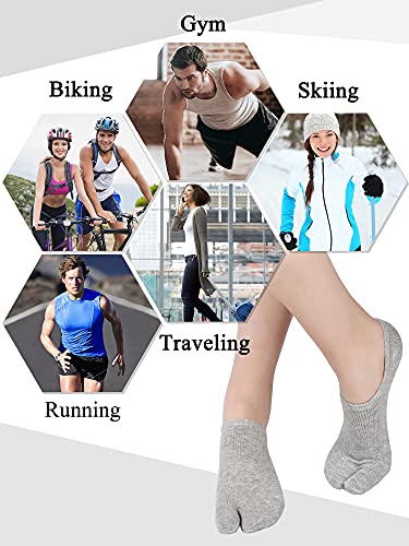 4 Pairs Split Toe Ankle Socks - Flip Flop Tabi Design