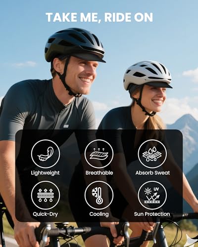GXCROR Black Cooling Skull Cap for Men Women Lightweight Breathable Helmet Liner Sun Shield for Summer Cycling & Motorcycle