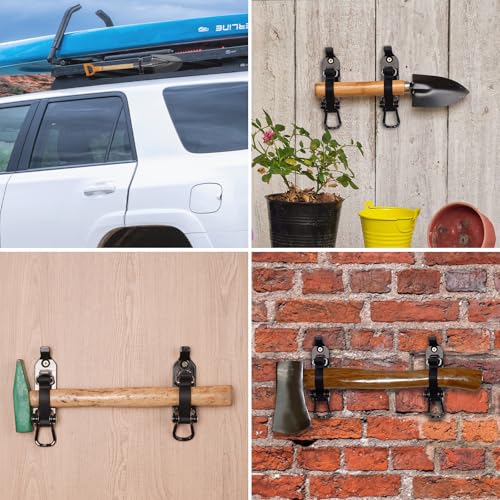 6 Pack Roof Rack Shovel Mount - Heavy-Duty Black Holder