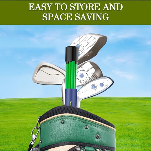 Golf Alignment Sticks 48" - 2 Pack Green, Collapsible Training Aid