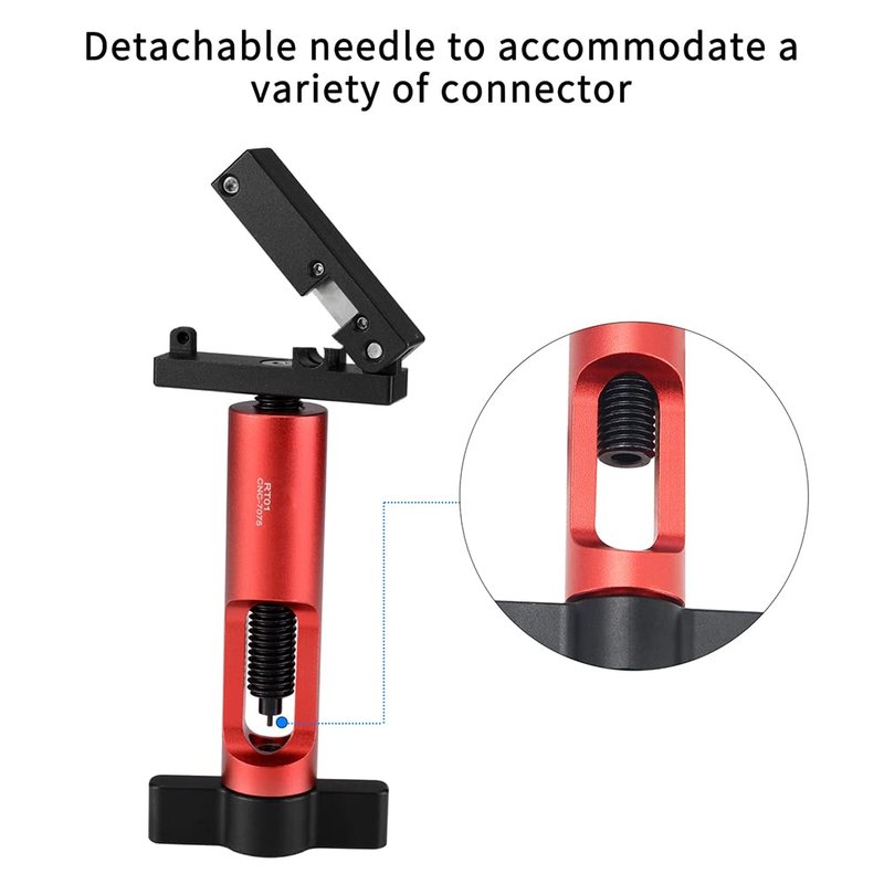BESNIN Needle Driver Insertion Tool and Bike Oil Tube Cutter 2 in 1 Hydraulic Hose Fitting Insert Tool with Hydraulic Hose Cutter (red)