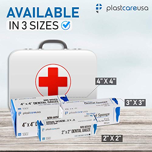 200 Count Non-Sterile 4-Ply Gauze Pads - Soft Dental & Medical Sponges
