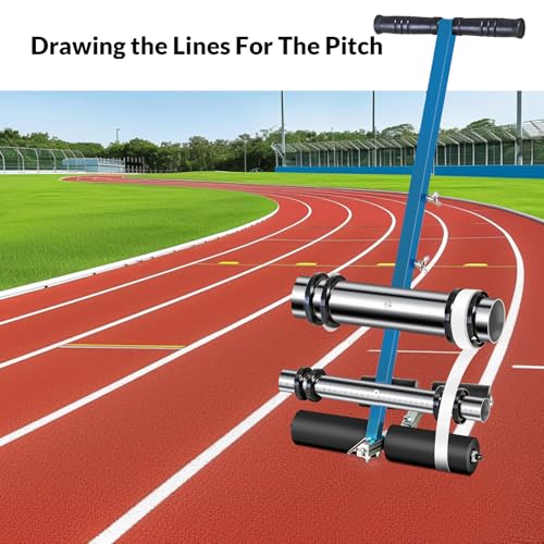 Line Striping Machine with Circle Kit - Adjustable for Basketball & Pickleball Courts - Blue
