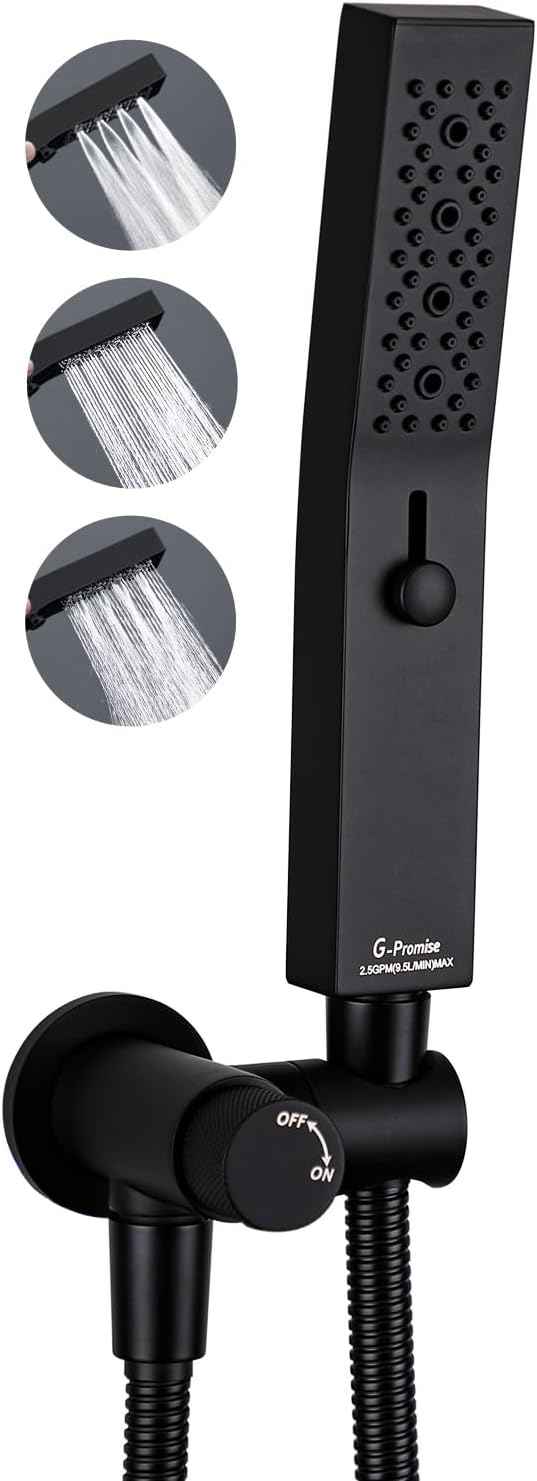 All Metal Handheld Shower Set with 3-Function Wand & 70-Inch Stainless Steel Hose