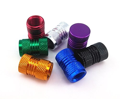 28pcs Colorful Aluminum Bicycle Tire Valve Caps - Wheel Hub Shape