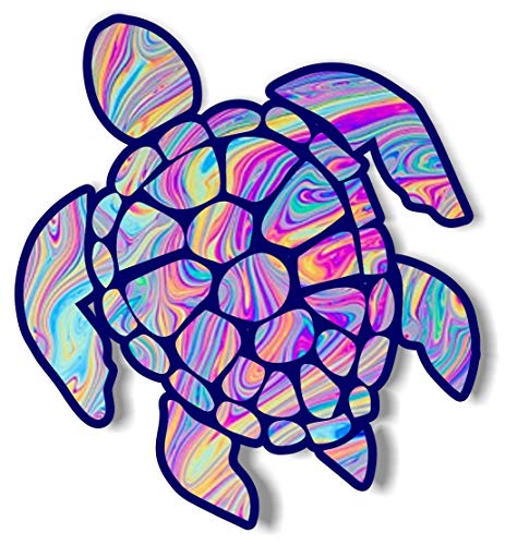 Turtle Tie Dye Vinyl Bumper Sticker - 5-Inch Weatherproof Decal