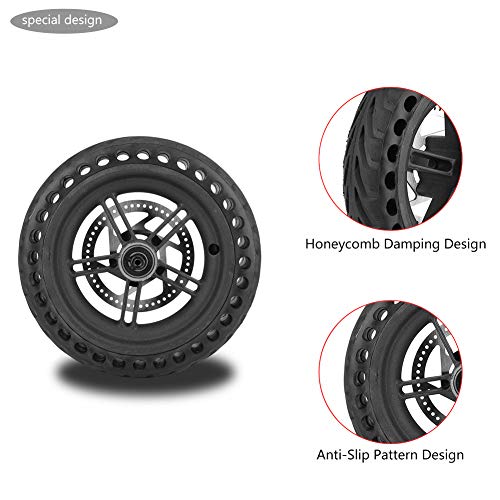 Scooter Wheel Hub Tyre, Shock Absorbing Anti Explosion Honeycomb Electric Scooter Rear Tire Wheel Replacement Set Compatible with Mijia M365 Electric Scooter