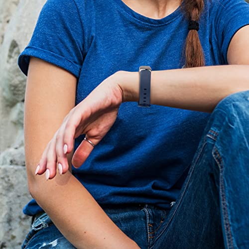 Amzpas 4-Pack Fitbit Luxe Replacement Silicone Bands Small Gold Rose Red Navy Blue
