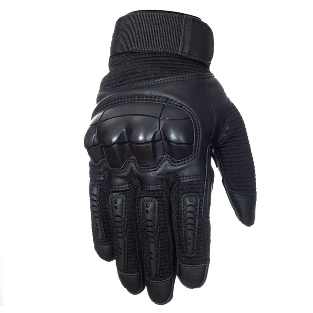YUNLONG Tactical Gloves Touch Screen Motorcycle Full Finger Cycling Motorbike ATV Hunting Hiking Riding Climbing Operating Work Sports Gloves (Black, X-Large)
