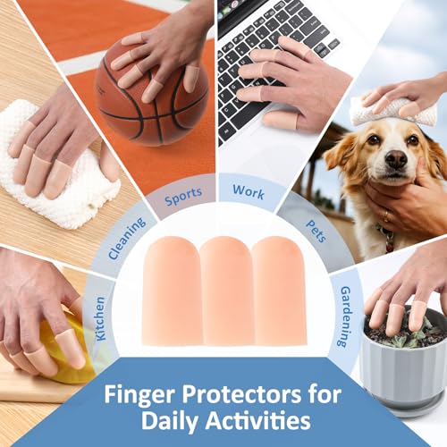 Silicone Finger Protectors - 10PCS Gel Finger Cots for Wounds & Cracked Skin