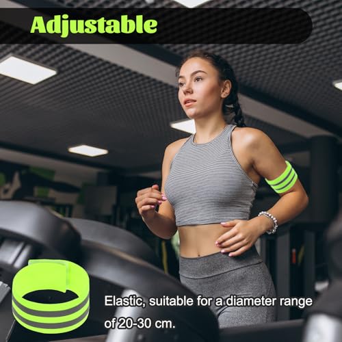6 Pcs High Visibility Reflective Bands for Safety - Green & Black