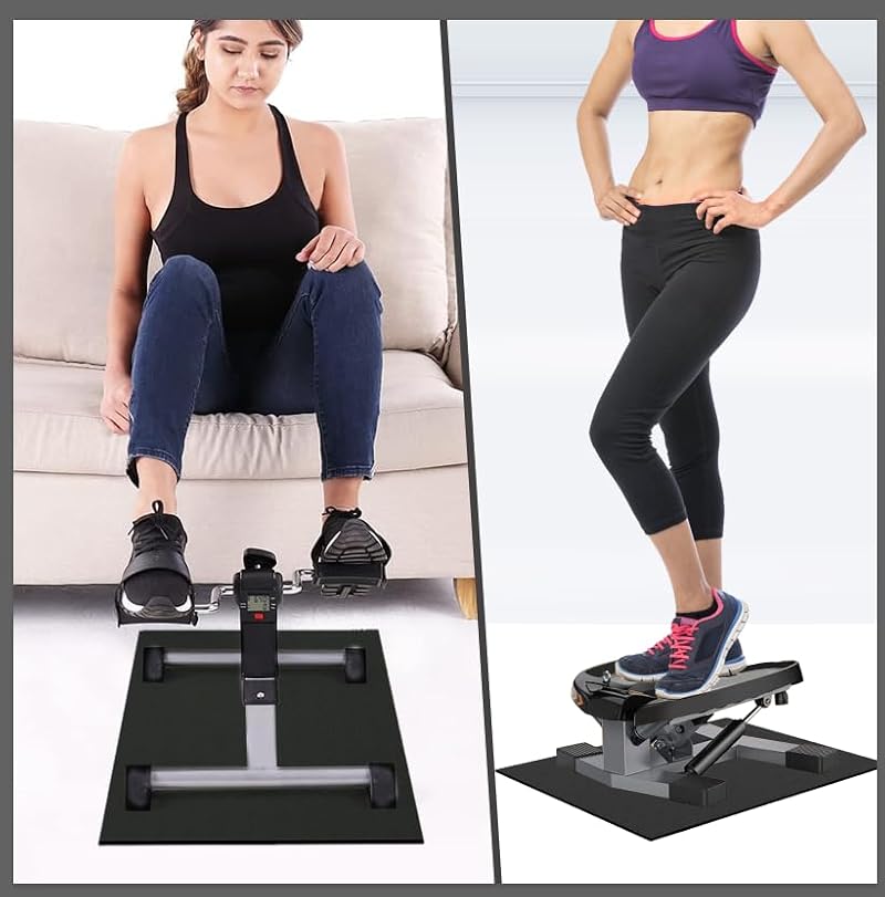 Wiojtry Non-Slip Exercise Mat for Under Desk Elliptical & Mini Steppers