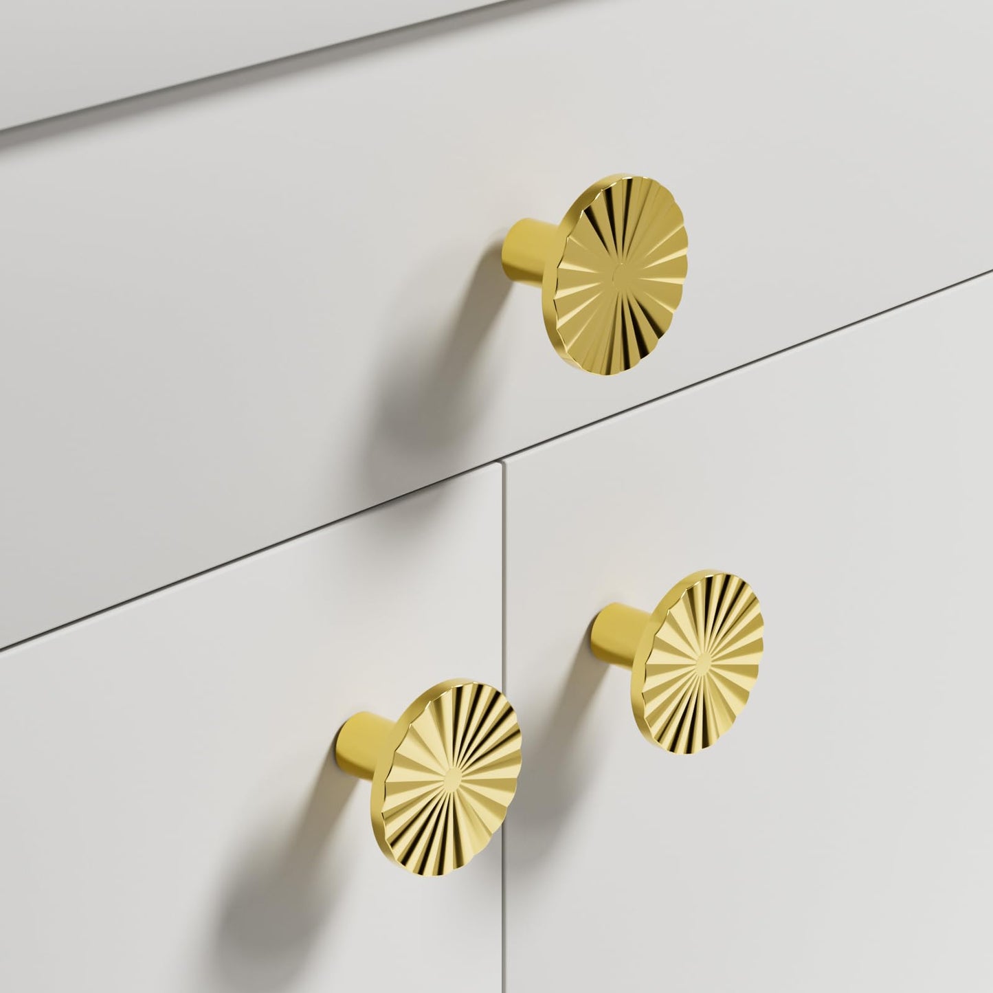 Xisakaca 6 Pack Gold Cabinet Knobs, Round Drawer Pulls Cabinet Door Knobs Kitchen Cupboard Bathroom Dresser Cabinet Hardware Handles