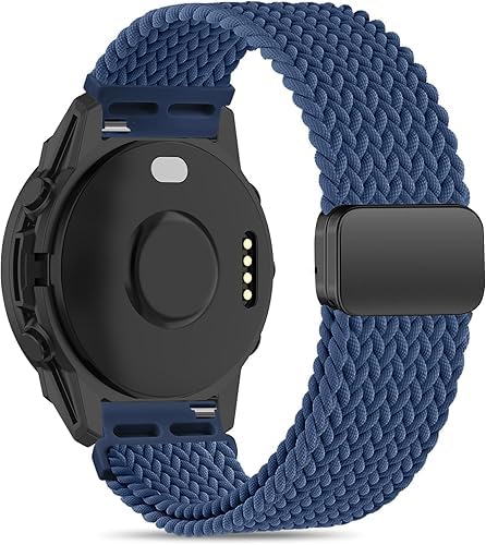 Nylon Elastic Woven Watch Band for Garmin Instinct 3 - Dark Blue