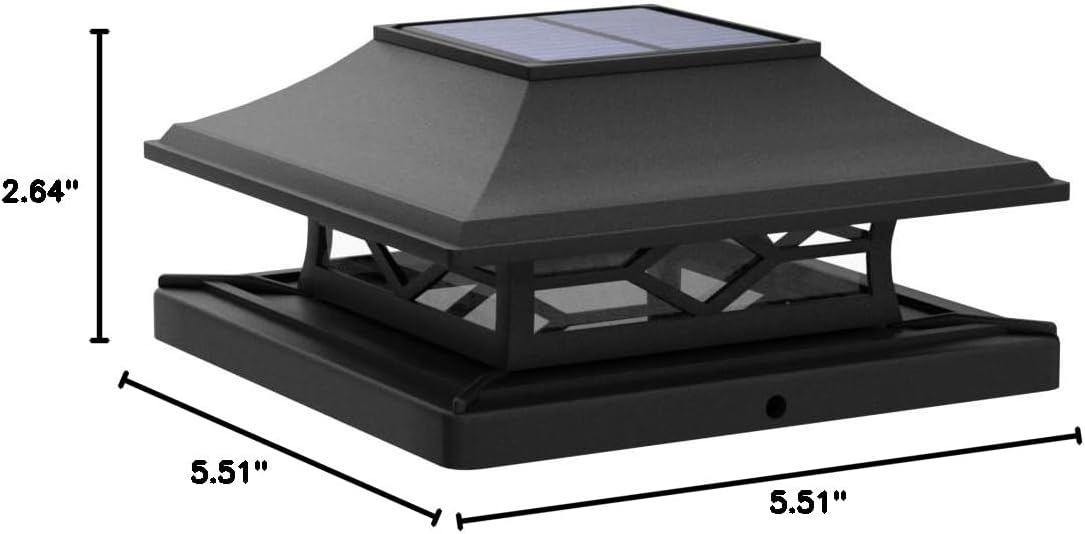 Solar Post Cap Lights 6-Pack - Waterproof LED Outdoor Lighting for 4x4 & 6x6 Decks, 2 Color Modes