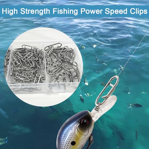200Pcs Fishing Snap Clips - Assorted Sizes for Quick Lure Changes