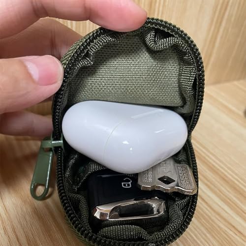 Mini Tactical Coin Purse - EDC Keychain Organizer Pouch - Black