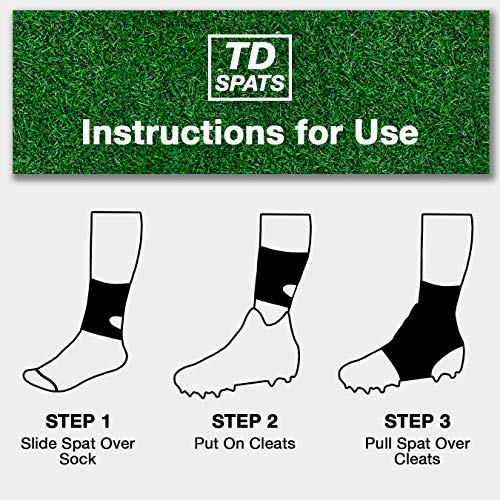 TD Spats Football Cleat Covers - Large White Protective Wraps for Soccer, Football, Turf