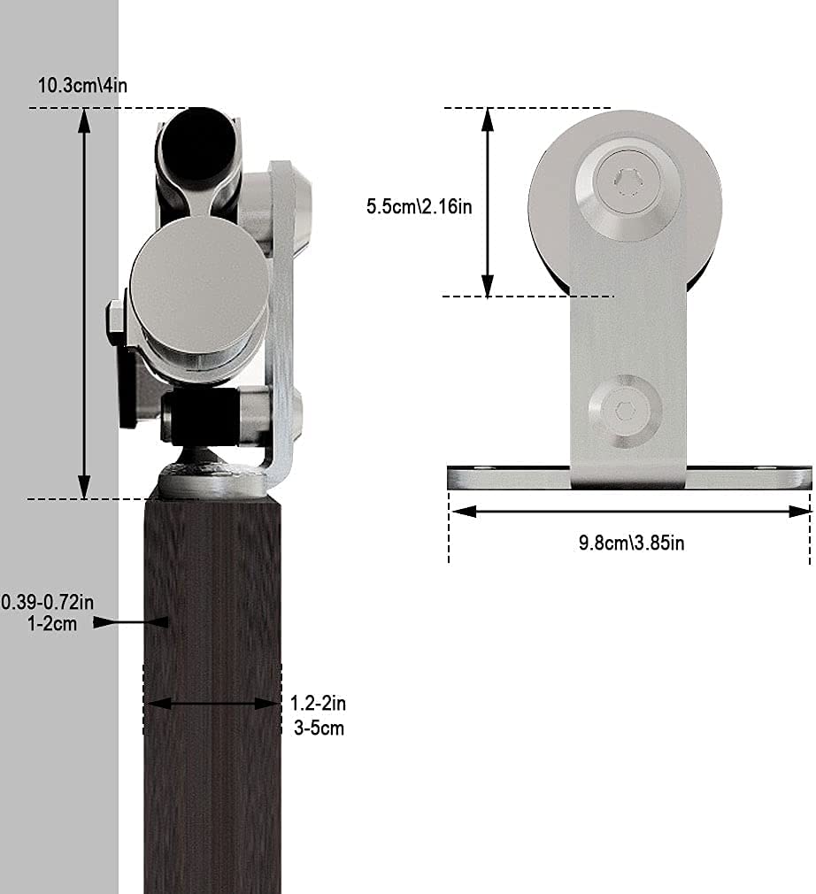 CCJH 6.6FT/79'' Stainless Steel Sliding Track Barn Door Hardware Kit for Single Door Heavy Duty