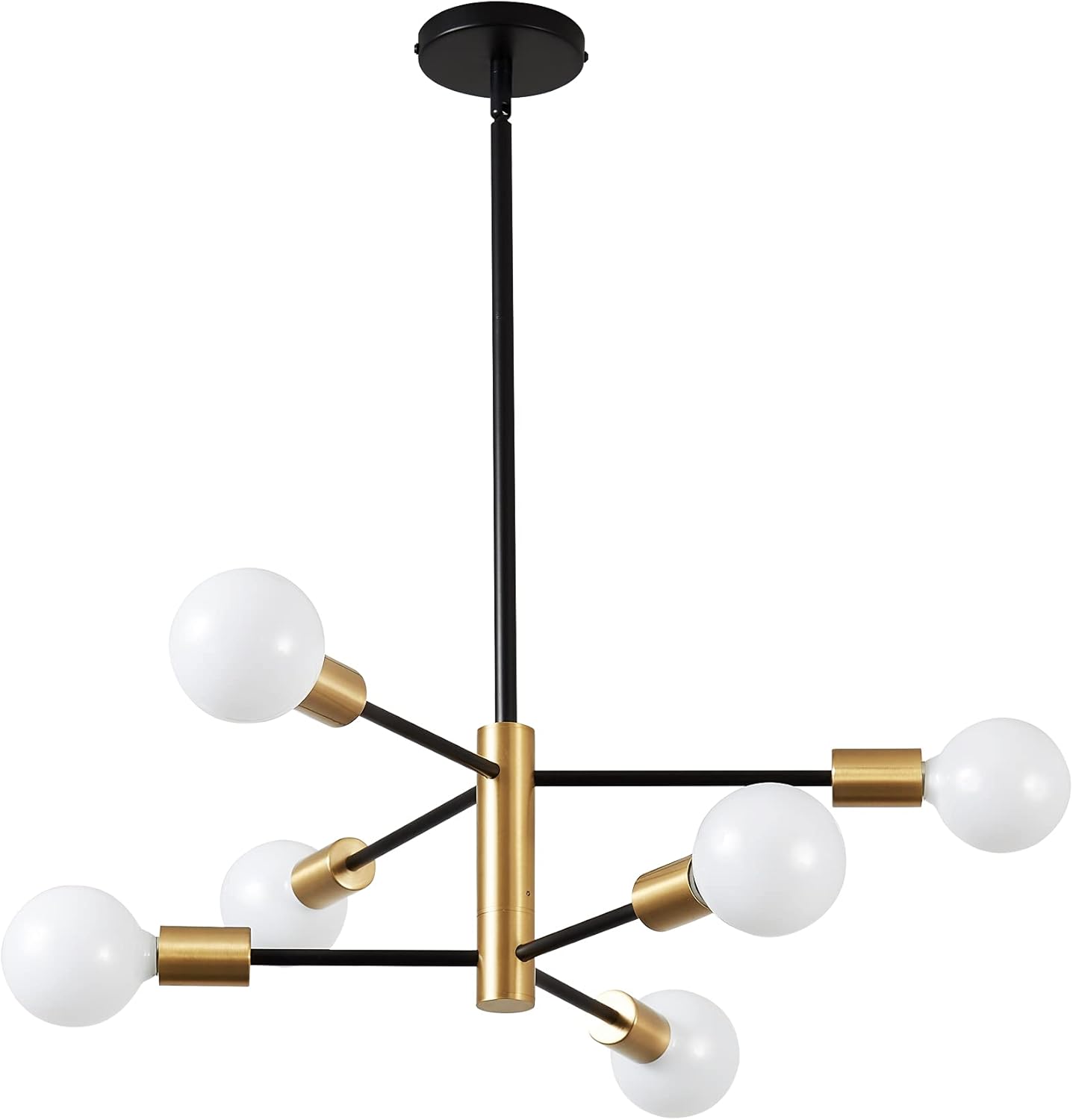 8-Light Gold Sputnik Chandelier - Modern Adjustable Ceiling Light for Dining Room, Kitchen & Foyer