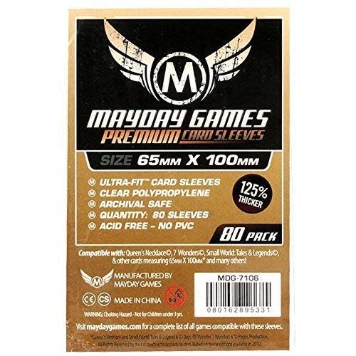Mayday Games 7 Wonders Premium Card Sleeves 65x100mm, 80 Pack MDG-7106