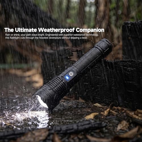 Rechargeable LED Flashlights 99,000 Lumens 3-Pack, Waterproof, 15-Hour Runtime