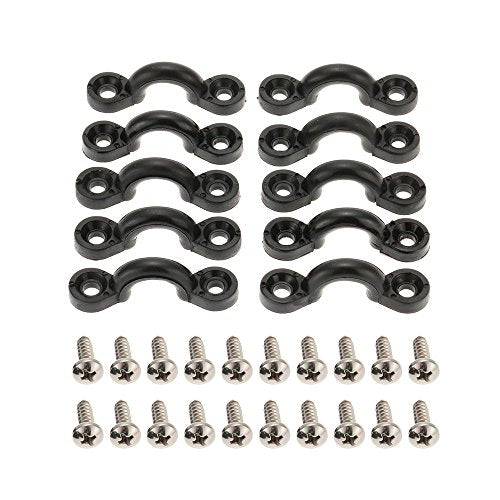 10-Piece Nylon Bungee Deck Loops Kit with Screws for Kayaks and Boats