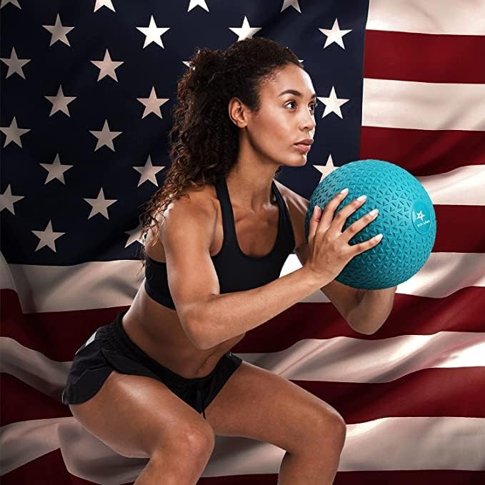 Yes4All Slam Balls - 15lbs Durable PVC Sand-Filled Weighted Ball for Strength Training | Triangle Teal