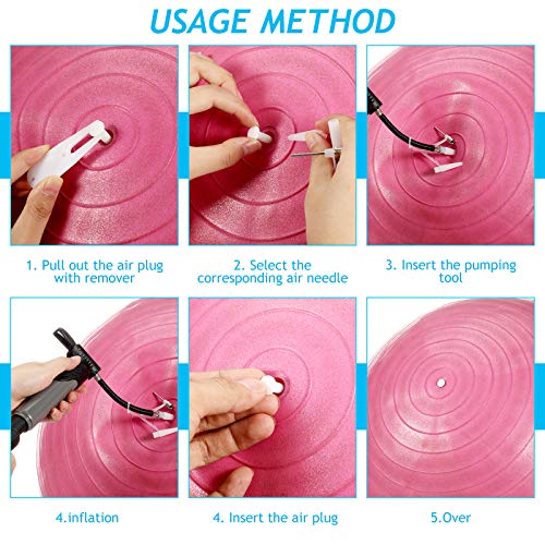 16-Piece Exercise Ball Plug Replacement Kit with Needle and Nozzle