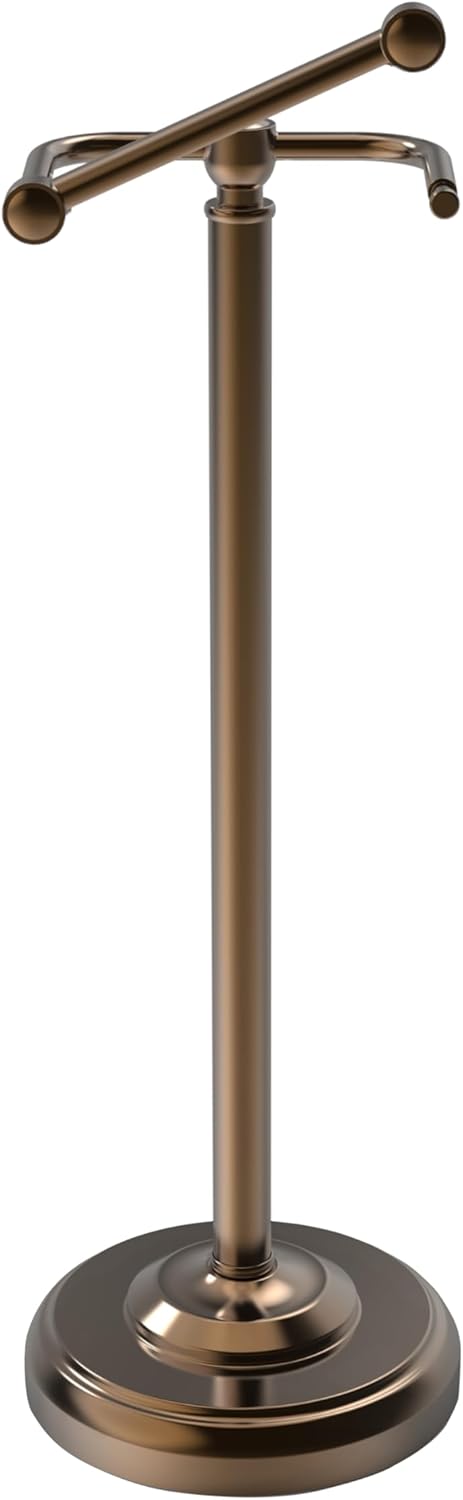 Brushed Nickel Free Standing Toilet Paper Holder with Pivoting Design & Weighted Base