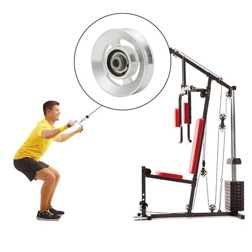 Leopacat 90mm Aluminum Gym Pulley - System Exercise Attachments for Alloy Fitness Equipment Cable Machine Wearproof Spare Part Strength Accessory Universal Aluminum Wheel Home Garage Door