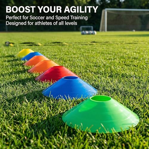 Sport Disc Cones - 10 Pack in 5 Colors for Agility Training