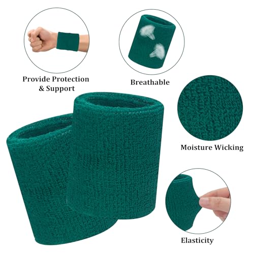 Sweatbands and Striped Socks Set - Green/White Stripe