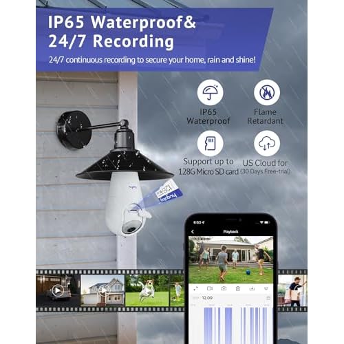 Hugolog 3K 5MP Light Bulb Security Cameras Wireless Outdoor-2.4GHz Cameras for Home Security Indoor with AI Sound Processing&Motion Detection,Color Night Vision,Auto Tracking,Siren Alarm,2-Way Talk