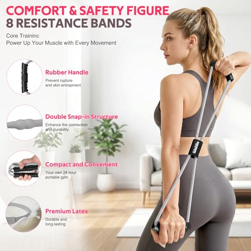 Black WALITO 15-Piece Pilates & Resistance Bands Set with Yoga Ball & Accessories